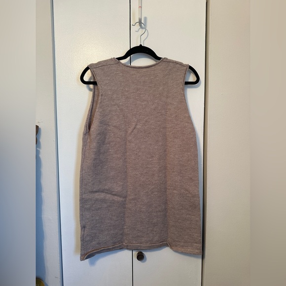 OYOANGLE Women's V Neck Sleeveless Knitted Solid Short Sweater Dress - Women L - Picture 5 of 5